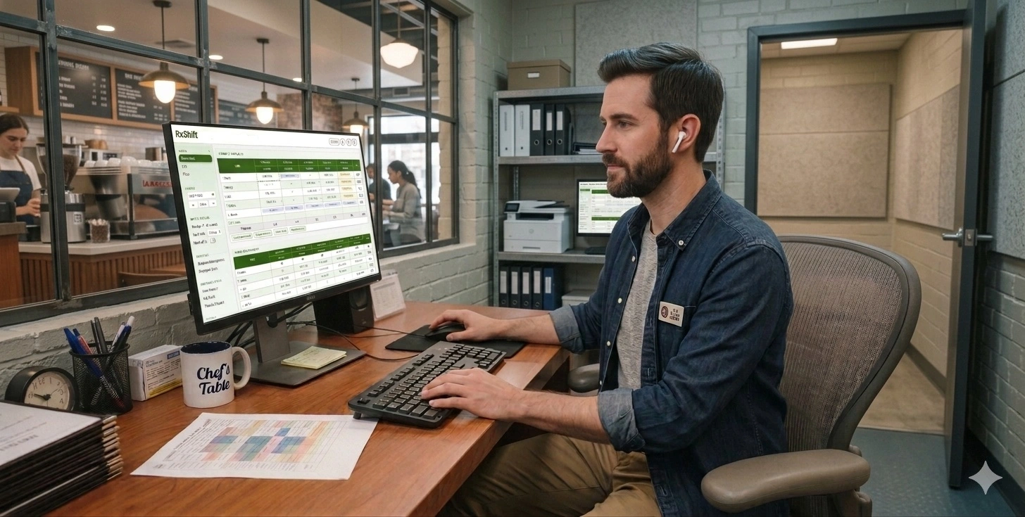 RxShift restaurant scheduling screen